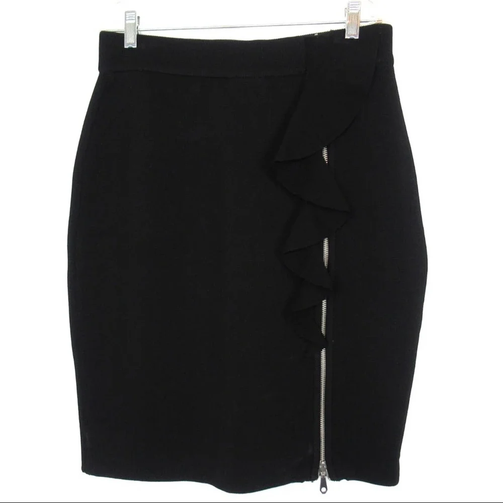 Rebecca Minkoff Angela Ruffled Zipper Pencil Skirt Women’s Large NWT
